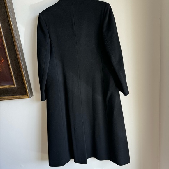 Fleurette Loro Piana Black City Classic Wool Coat / Trench Size 10P - Picture 8 of 14